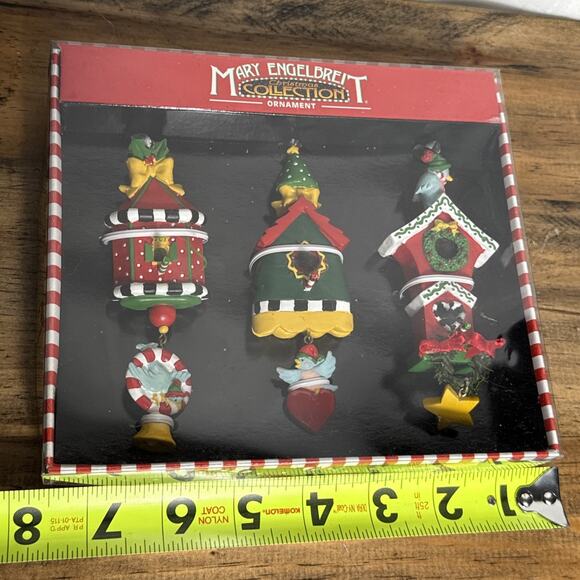 Vintage Mary Engelbreit Christmas Tree Ornaments Birdhouses Bird Theme Gift New - Picture 4 of 11